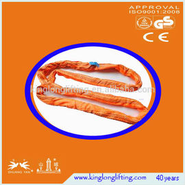 Polyester-anhebende Anschlagkette-orange Farbe kundengebundene runde Form